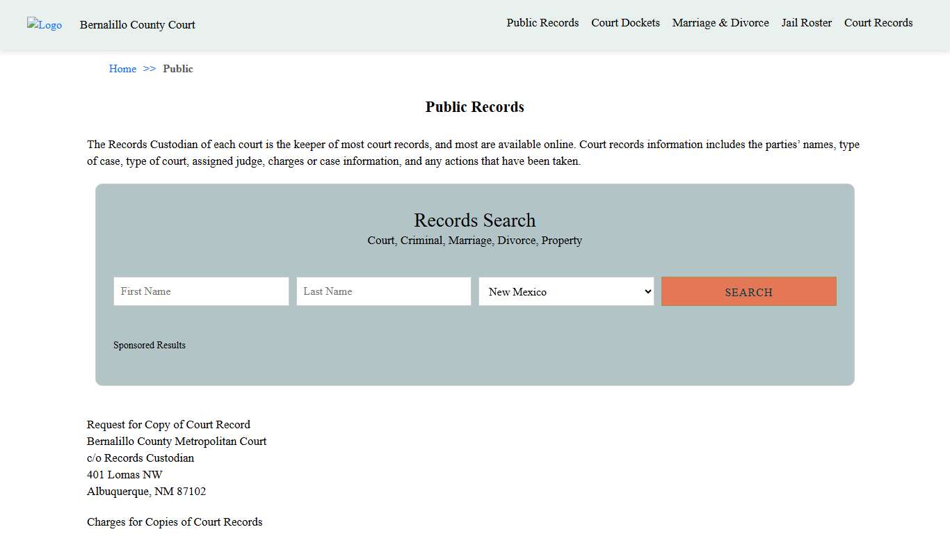 Public Records Bernalillo County Court NM