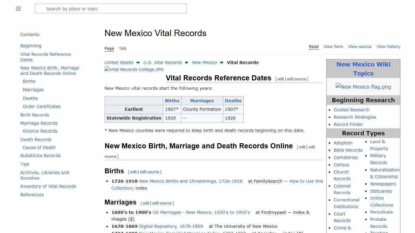 New Mexico Vital Records • FamilySearch